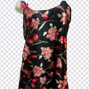 Women’s Sante Black and Pink Floral Slip Dress in size Large 12 14